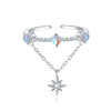 Wholesale Women's 925 Sterling Silver Natural Plants And Flowers Style Adjustable Opening Ring