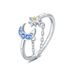Wholesale Women's 925 Sterling Silver Natural Plants And Flowers Style Adjustable Opening Ring