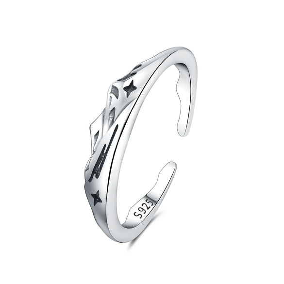 Wholesale Women's 925 Sterling Silver Natural Plants And Flowers Style Adjustable Opening Ring