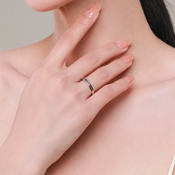 Wholesale Women's 925 Sterling Silver Natural Style Geometric Design Seiko Ring