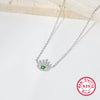Wholesale Women's 925 Sterling Silver Necklace With Geometric Devil's Eye Pendant And Electroplating Treatment