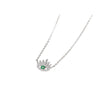Wholesale Women's 925 Sterling Silver Necklace With Geometric Devil's Eye Pendant And Electroplating Treatment