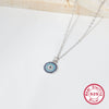 Wholesale Women's 925 Sterling Silver Necklace With Geometric Devil's Eye Pendant And Electroplating Treatment