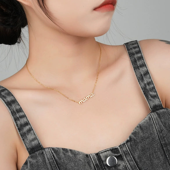 Wholesale Women's 925 Sterling Silver Necklace With Zircon Letter And Number Pattern Cross Chain Style