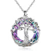 Wholesale Women's Sterling Silver 925 Ochain Crystal Tree Of Life Geometric Style Necklace With Electroplating