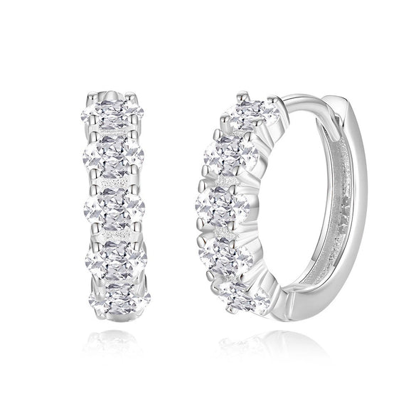 Wholesale Women's 925 Sterling Silver Oval Geometric Earrings With Electroplating Highend Design