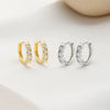 Wholesale Women's 925 Sterling Silver Oval Geometric Earrings With Electroplating Highend Design