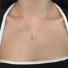 Wholesale Women's 925 Sterling Silver Oval Geometric Pigeon Egg Pendant Necklace With Electroplating And Ice Flower Cut Zircon Design