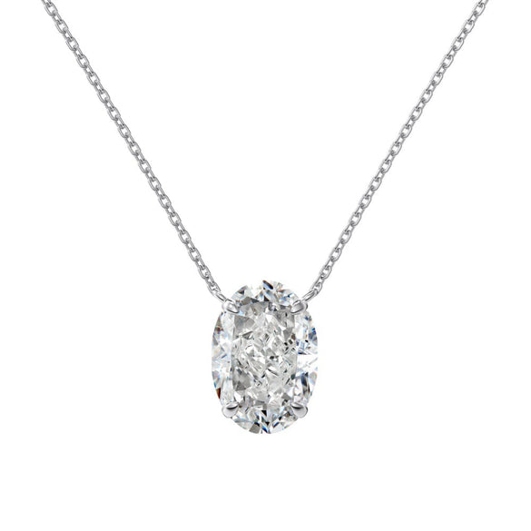Wholesale Women's 925 Sterling Silver Oval Geometric Pigeon Egg Pendant Necklace With Electroplating And Ice Flower Cut Zircon Design