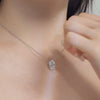 Wholesale Women's 925 Sterling Silver Oval Geometric Pigeon Egg Pendant Necklace With Electroplating And Ice Flower Cut Zircon Design