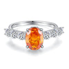 Wholesale Women's Sterling Silver 925 Oval Geometric Style Ring With High Carbon Diamond And Zircon Powder