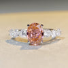 Wholesale Women's Sterling Silver 925 Oval Geometric Style Ring With High Carbon Diamond And Zircon Powder
