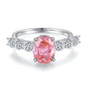 Wholesale Women's Sterling Silver 925 Oval Geometric Style Ring With High Carbon Diamond And Zircon Powder