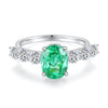 Wholesale Women's Sterling Silver 925 Oval Geometric Style Ring With High Carbon Diamond And Zircon Powder