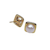 Wholesale Women's Sterling Silver Pearl Earrings Flat Round Shape Elegant And Highend