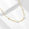 Wholesale Women's 925 Sterling Silver Pearl Geometric Cross Chain Necklace With Diamond Design