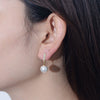 Wholesale Women's Sterling Silver Pearl Inlaid Geometric Earrings