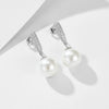Wholesale Women's Sterling Silver Pearl Inlaid Geometric Earrings