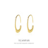 Wholesale Women's 925 Sterling Silver Retro Cshaped Electroplated Geometric Earrings