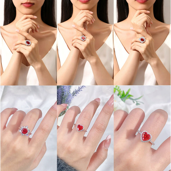 Wholesale Women's 925 Sterling Silver Ring With Diamond And Heart Shape Design