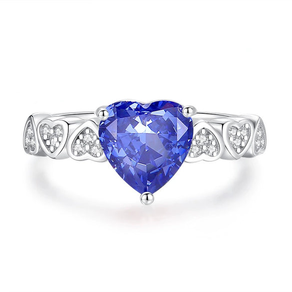 Wholesale Women's 925 Sterling Silver Ring With Diamond And Heart Shape Design