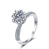 Wholesale Women's 925 Sterling Silver Ring With Flower Pattern And Electroplating Treatment