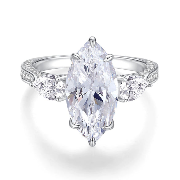 Wholesale Women's 925 Sterling Silver Ring With Geometric Pattern And Electroplating Treatment