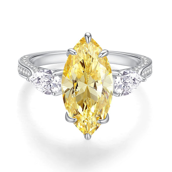 Wholesale Women's 925 Sterling Silver Ring With Geometric Pattern And Electroplating Treatment