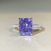 Wholesale Women's 925 Sterling Silver Ring With Geometric Pattern And Ice Flower Cut Electroplated Inlaid With 8A Zircon And High Carbon Diamond