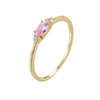 Wholesale Women's Sterling Silver Ring With Pink Zircon And Geometric Design Retro Luxury Style