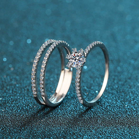 Wholesale Women's 925 Sterling Silver Ring With Pt950 Gold Plating Crown Pattern Electroplating