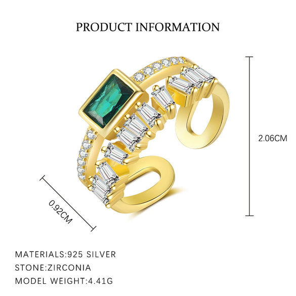 Wholesale Women's 925 Sterling Silver Ring With Zircon Micro Inlay Geometric Style