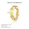 Wholesale Women's 925 Sterling Silver Round Beads Geometric Design Electroplated Earrings