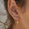 Wholesale Women's 925 Sterling Silver Round Beads Geometric Design Electroplated Earrings