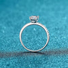 Wholesale Women's 925 Sterling Silver Simple Geometric Moissanite Ring With Fourclaw Setting And Electroplating