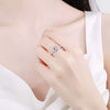 Wholesale Women's 925 Sterling Silver Simple Geometric Moissanite Ring With Fourclaw Setting And Electroplating