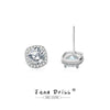 Wholesale Women's 925 Sterling Silver Square Earrings With Geometric Pattern And Mosan Diamond