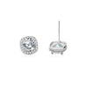 Wholesale Women's 925 Sterling Silver Square Earrings With Geometric Pattern And Mosan Diamond