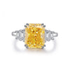 Wholesale Women's 925 Sterling Silver Square Geometric Design Ring With Ice Flower Cut Zircon Simulation Diamonds And Electroplating Treatment