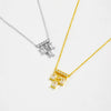 Wholesale Women's 925 Sterling Silver Square Geometric Pendant Necklace With Platinum And 18K Gold Electroplating