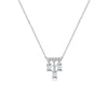 Wholesale Women's 925 Sterling Silver Square Geometric Pendant Necklace With Platinum And 18K Gold Electroplating