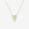 Wholesale Women's 925 Sterling Silver Square Geometric Pendant Necklace With Platinum And 18K Gold Electroplating
