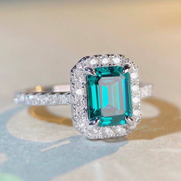 Wholesale Women's 925 Sterling Silver Square Geometric Ring With Electroplating