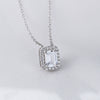 Wholesale Women's Sterling Silver Square Zircon Cross Chain Necklace Set With Precious Stones Geometric Style