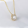 Wholesale Women's Sterling Silver Square Zircon Cross Chain Necklace Set With Precious Stones Geometric Style