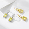 Wholesale Women's Sterling Silver Square Zircon Inlaid Geometric Tassel Pendant Earrings