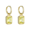 Wholesale Women's Sterling Silver Square Zircon Inlaid Geometric Tassel Pendant Earrings
