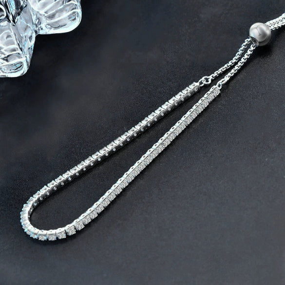 Wholesale Women's Sterling Silver Star Shaped Single Row Diamond Moissanite Set Bracelet