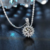 Wholesale Women's 925 Sterling Silver Sunflower Pendant Necklace With Mosan Diamond And Electroplating