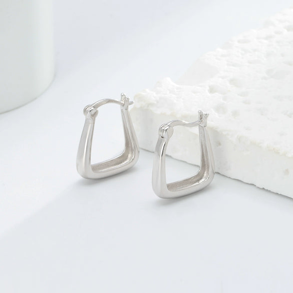 Wholesale Women's 925 Sterling Silver Ushape Geometric Electroplated Earrings